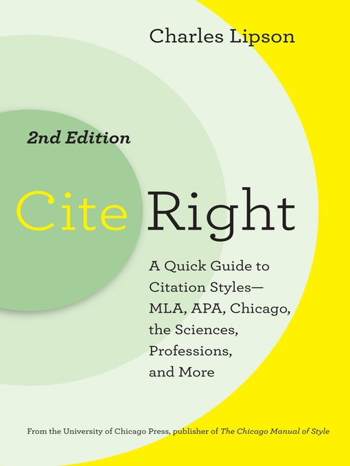 Title details for Cite Right by Charles Lipson - Available
